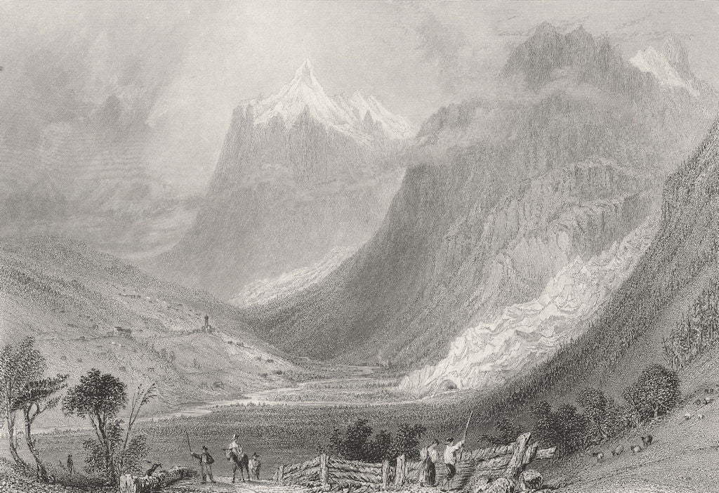SWITZERLAND. The Valley of Grindelwald, Canton Bern / Berne. BARTLETT 1836